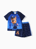 Paw Patrol Toddler Boy 2pcs Chase Character Print Cotton T-shirt with Shorts Sporty Set Blue