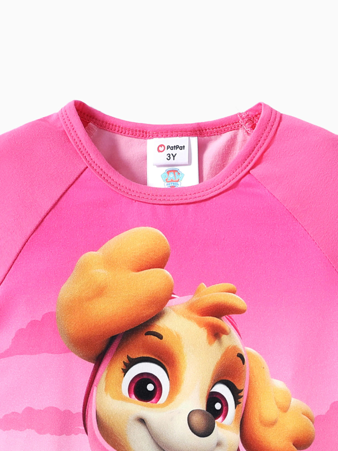 Paw Patrol Toddler Girl 2pcs Skye Character Print Cotton T-shirt with Shorts Sporty Set Pink