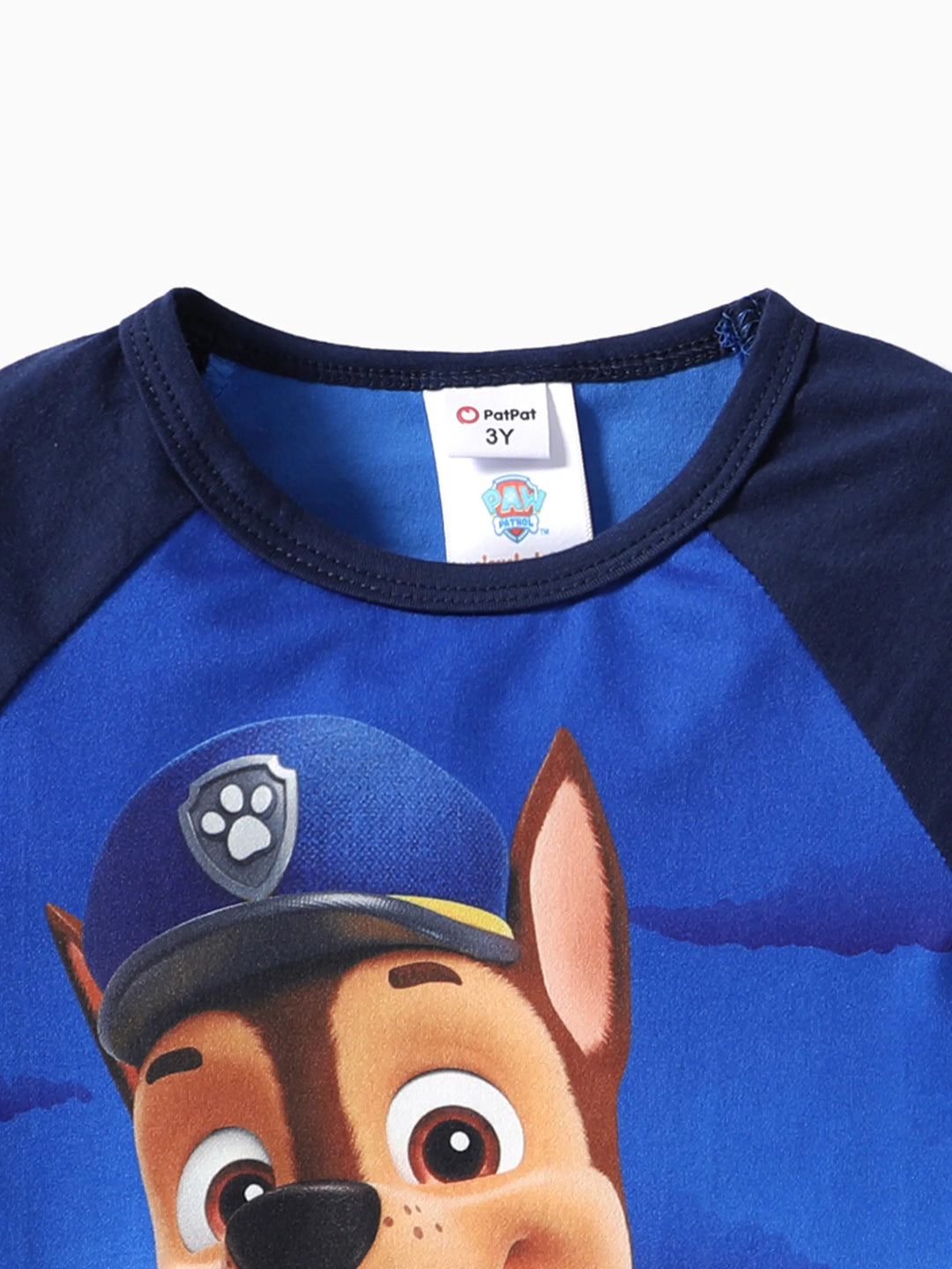 Ensemble 2 pièces Paw Patrol pour tout-petit garçon, t-shirt et short en coton imprimé personnage Chase, bleu