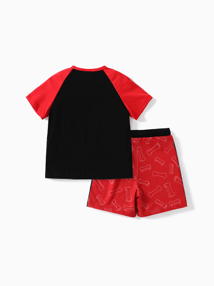 Paw Patrol Toddler Boyl 2pcs Chase Character Print Cotton T-shirt with Shorts Sporty Set Red