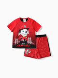 Paw Patrol Toddler Boyl 2pcs Chase Character Print Cotton T-shirt with Shorts Sporty Set Red
