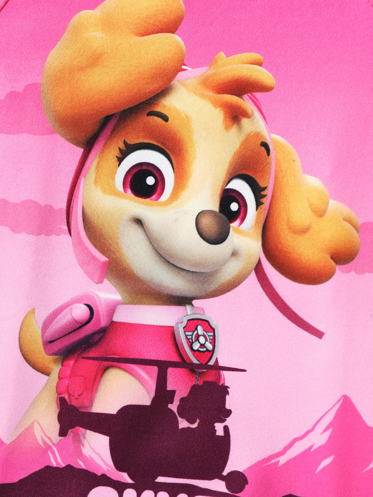 Paw Patrol Toddler Girl 2pcs Skye Character Print Cotton T-shirt with Shorts Sporty Set Pink