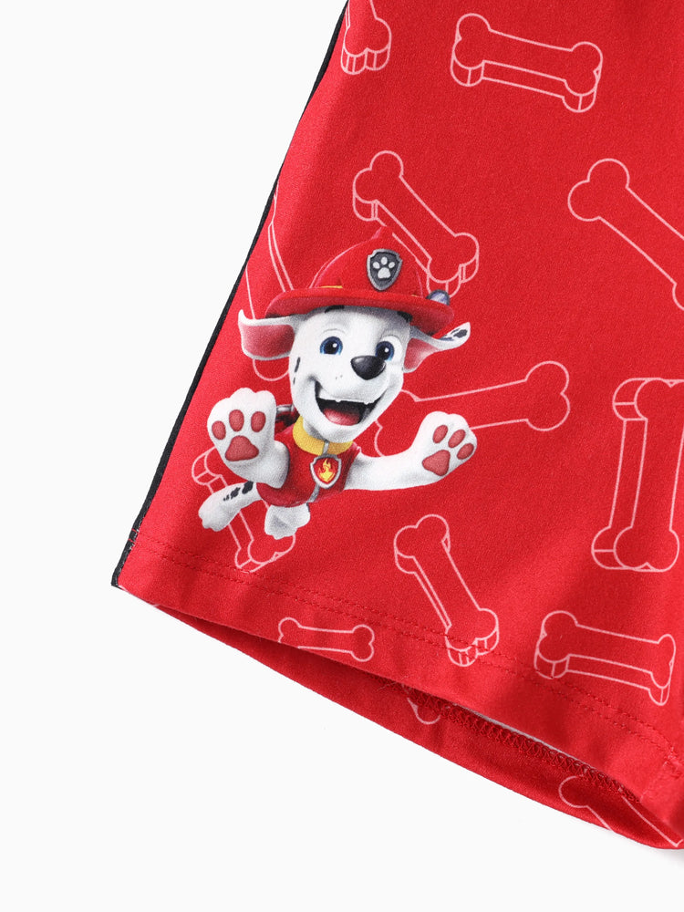 Paw Patrol Toddler Boyl 2pcs Chase Character Print Cotton T-shirt with Shorts Sporty Set Red