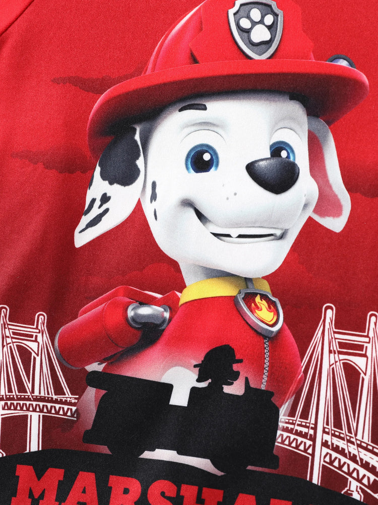 Paw Patrol Toddler Boyl 2pcs Chase Character Print Cotton T-shirt with Shorts Sporty Set Red