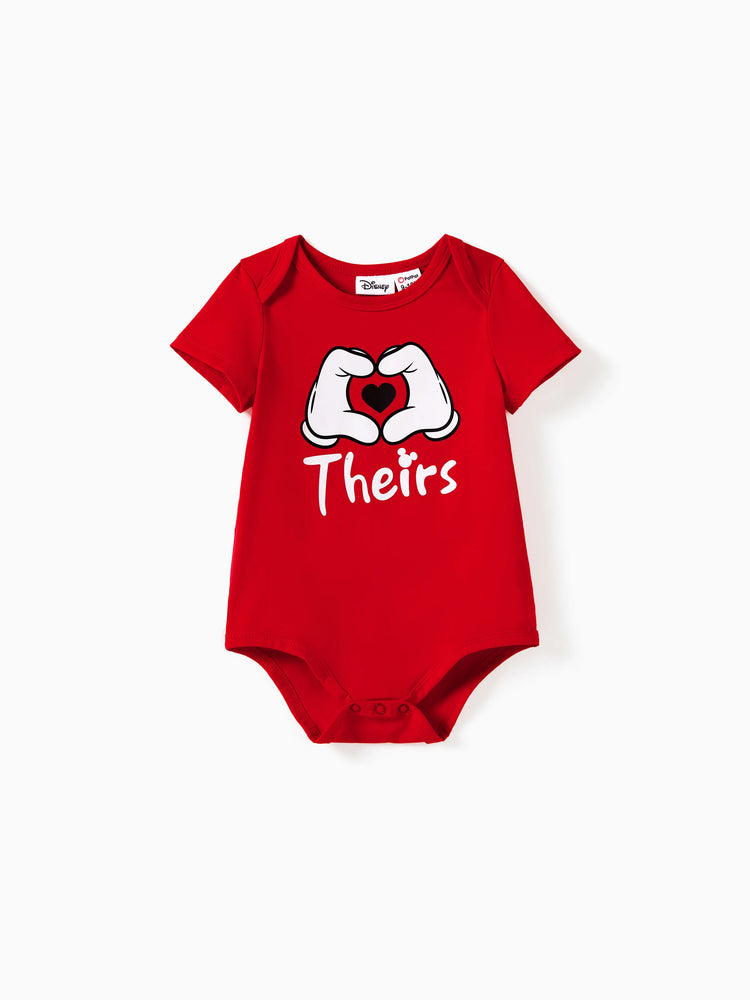 Ensemble t-shirt/robe/combinaison assorti en coton Disney Mickey et ses amis, motif humoristique, rouge, pour cadeau