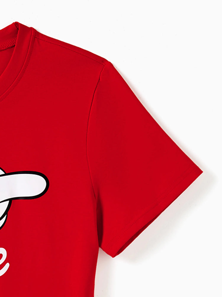 Ensemble t-shirt/robe/combinaison assorti en coton Disney Mickey et ses amis, motif humoristique, rouge, pour cadeau