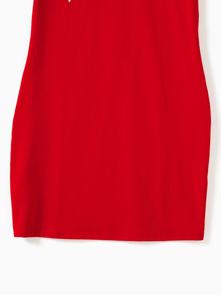 Ensemble t-shirt/robe/combinaison assorti en coton Disney Mickey et ses amis, motif humoristique, rouge, pour cadeau