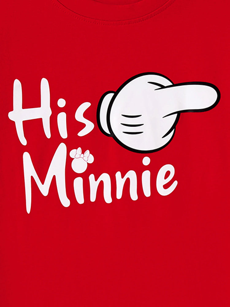 Ensemble t-shirt/robe/combinaison assorti en coton Disney Mickey et ses amis, motif humoristique, rouge, pour cadeau