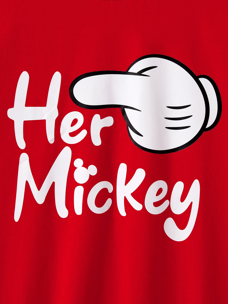 Ensemble t-shirt/robe/combinaison assorti en coton Disney Mickey et ses amis, motif humoristique, rouge, pour cadeau