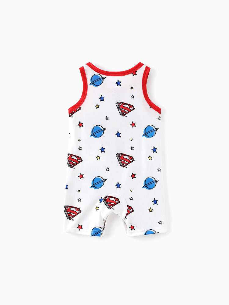 Justice League Baby Boy Batman/Superman Tank Strampler rot-Weiss