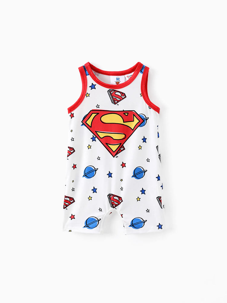 Justice League Baby Boy Batman/Superman Tank Strampler rot-Weiss