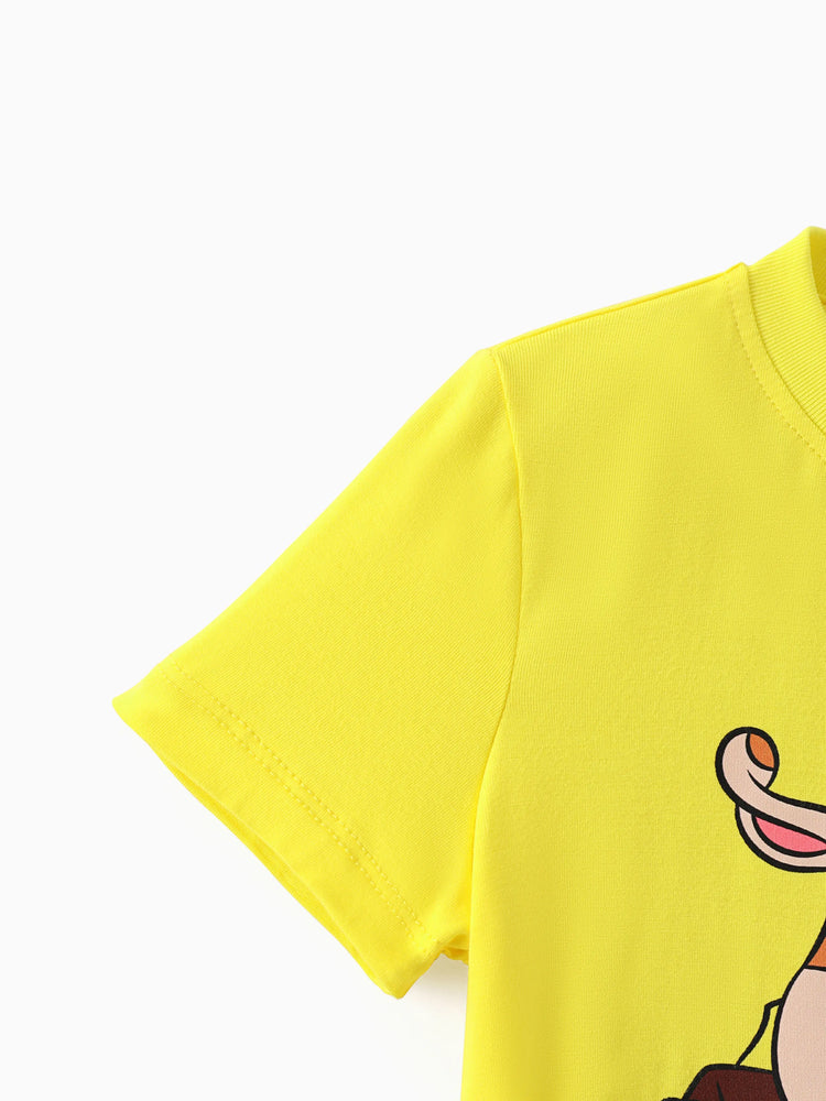 T-shirt à manches courtes 94 % coton Pat'Patrouille pour fille/garçon Ruben, jaune