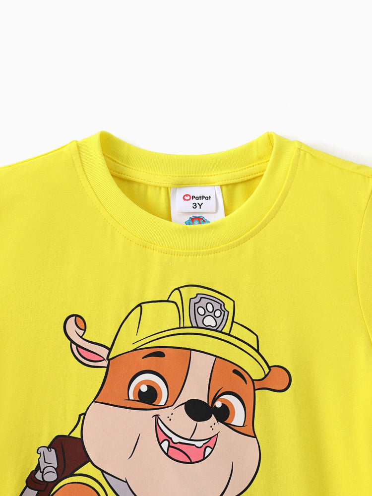 T-shirt à manches courtes 94 % coton Pat'Patrouille pour fille/garçon Ruben, jaune