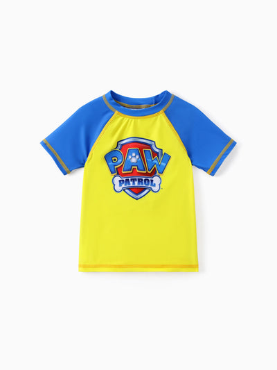 PAW Patrol Toddler Boy 2pcs Chase Marshall Rubble Colorblock Tops and Trunks Swimsuit Dark Blue