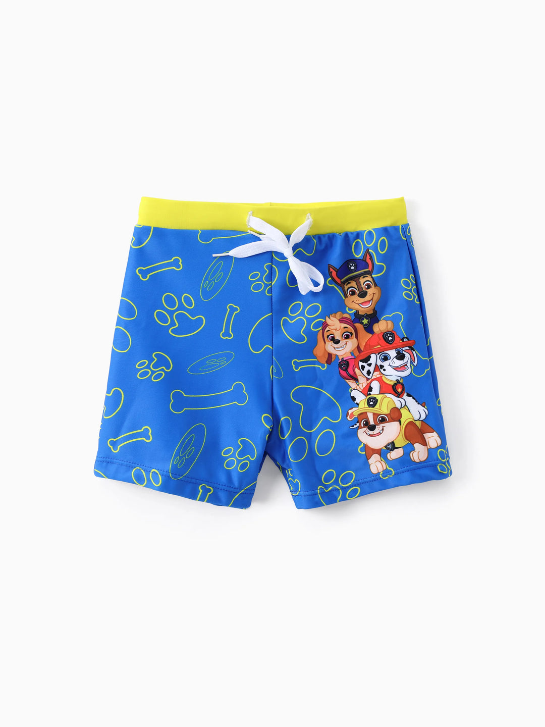 Maillot de bain 2 pièces pour tout-petit garçon de la Pat'Patrouille, haut et short colorblock Chase Marshall Rubble, bleu foncé