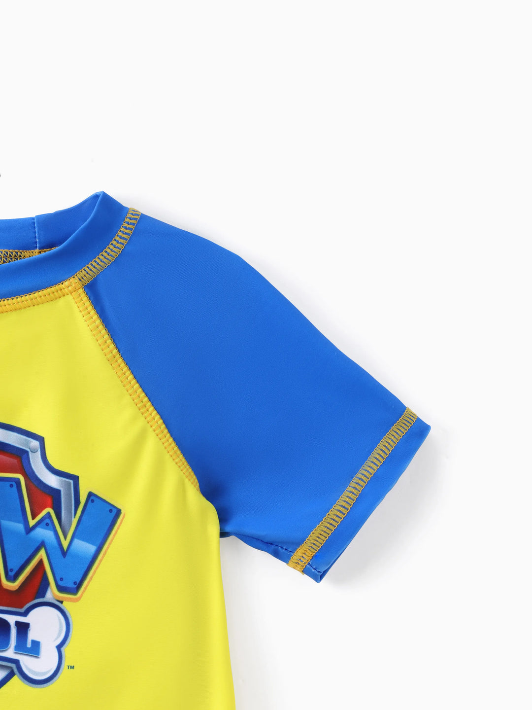 Maillot de bain 2 pièces pour tout-petit garçon de la Pat'Patrouille, haut et short colorblock Chase Marshall Rubble, bleu foncé