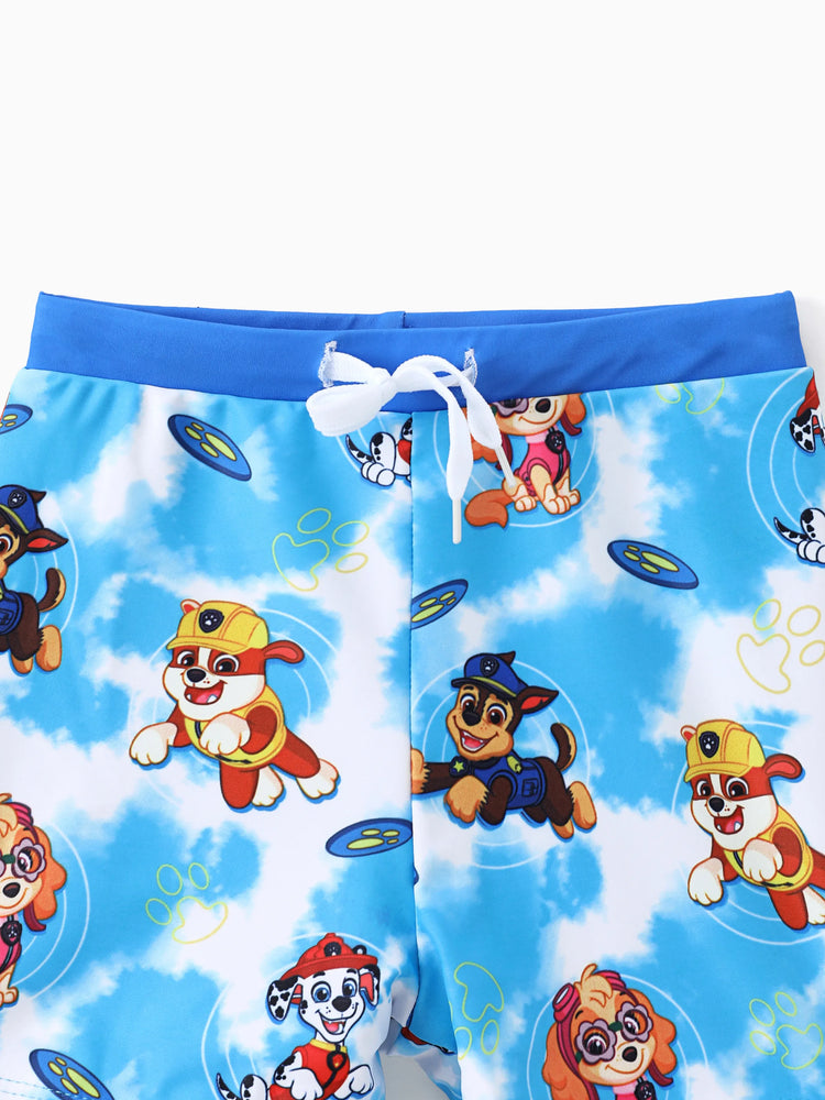 Traje de baño de 2 piezas para niño pequeño de la Patrulla Canina, con top y calzoncillos de colores combinados de Chase y Marshall y Rubble, color azul marino