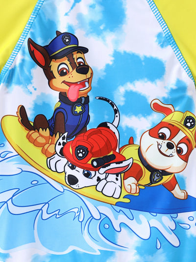 PAW Patrol Toddler Boy 2pcs Chase Marshall Rubble Colorblock Tops and Trunks Swimsuit Navy