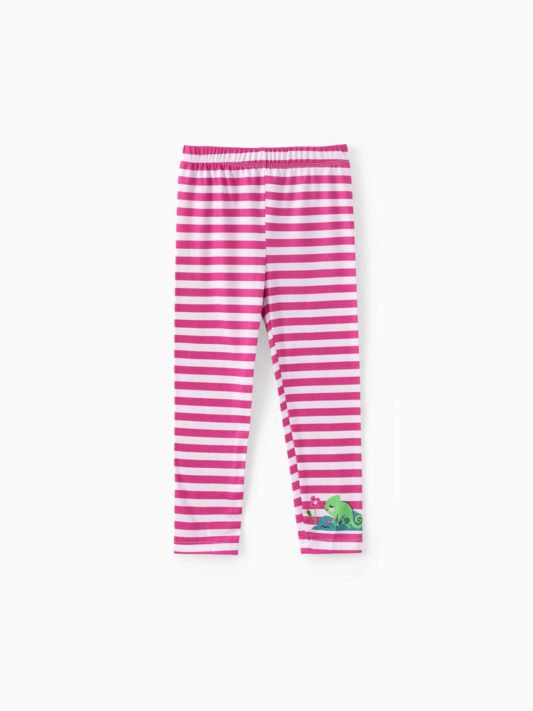 Disney Princess Toddler Girl 2pcs Rapunzel Print Peplum Tee and Stripe Pants Set Light Purple