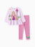 Disney Princess Toddler Girl 2pcs Rapunzel Print Peplum Tee and Stripe Pants Set Light Purple