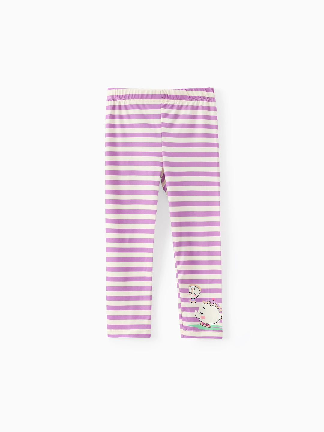 Conjunto de 2 piezas de camiseta peplum con estampado de Bella y pantalón a rayas para niña pequeña de Disney Princess, amarillo
