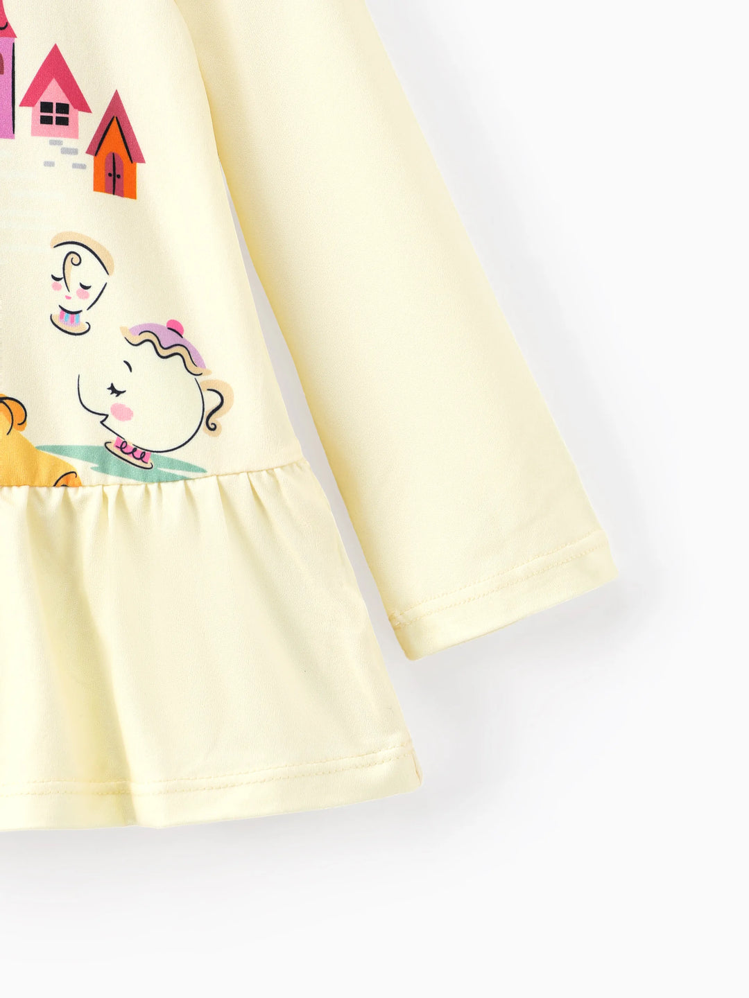Conjunto de 2 piezas de camiseta peplum con estampado de Bella y pantalón a rayas para niña pequeña de Disney Princess, amarillo