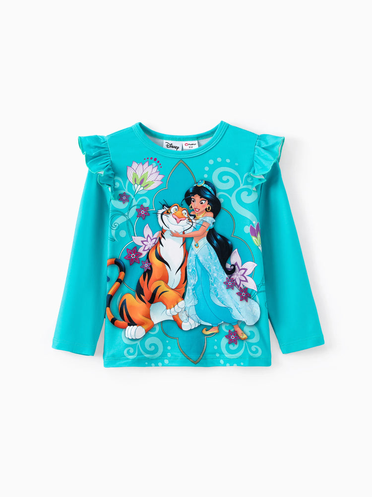 Disney Princess Baby Girl 2pcs Jasmine Print Top and Leggings Set Turquoise