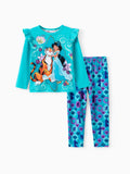 Disney Princess Baby Girl 2pcs Jasmine Print Top and Leggings Set Turquoise