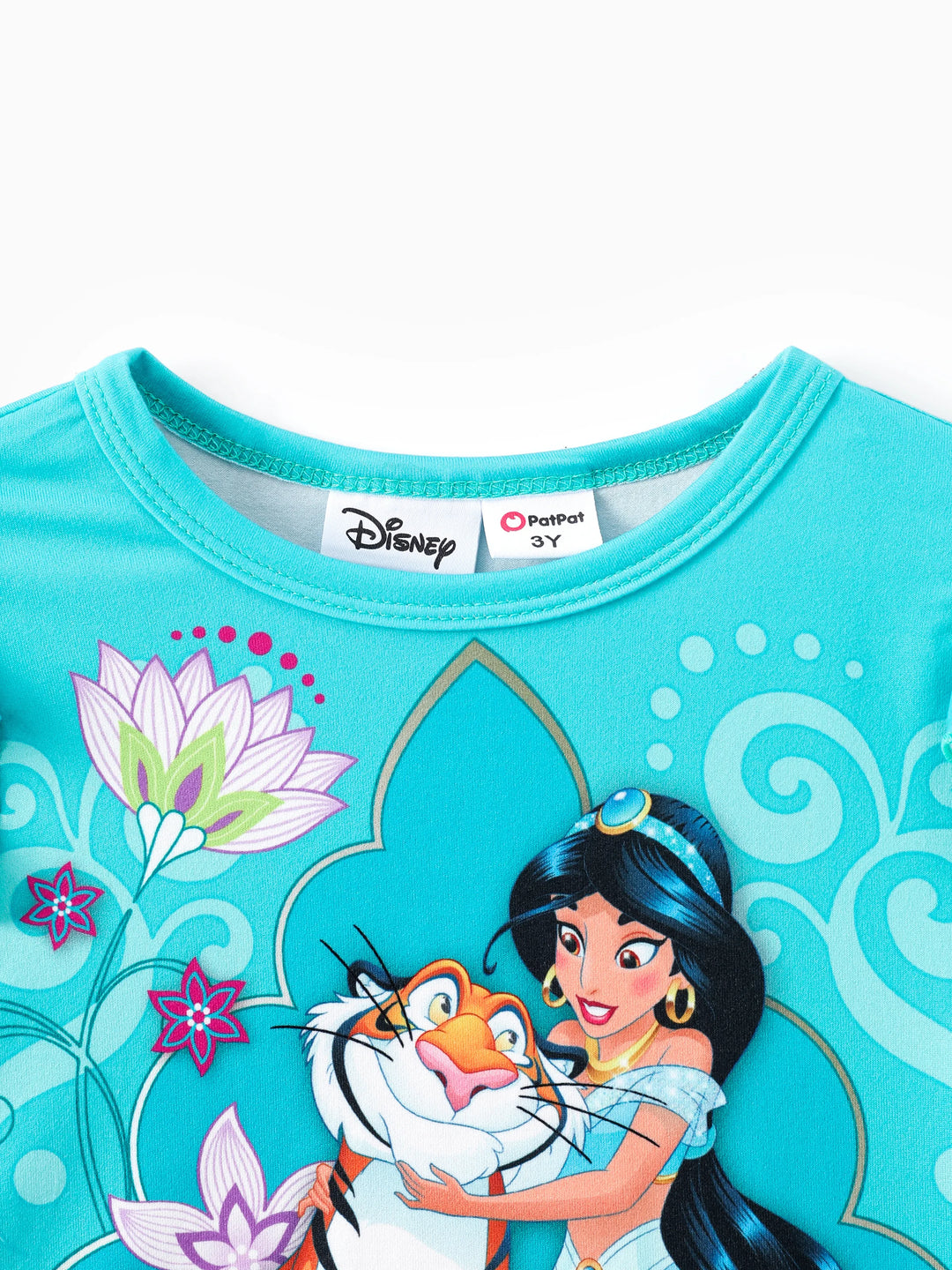Disney Princess Baby Girl 2pcs Jasmine Print Top and Leggings Set Turquoise