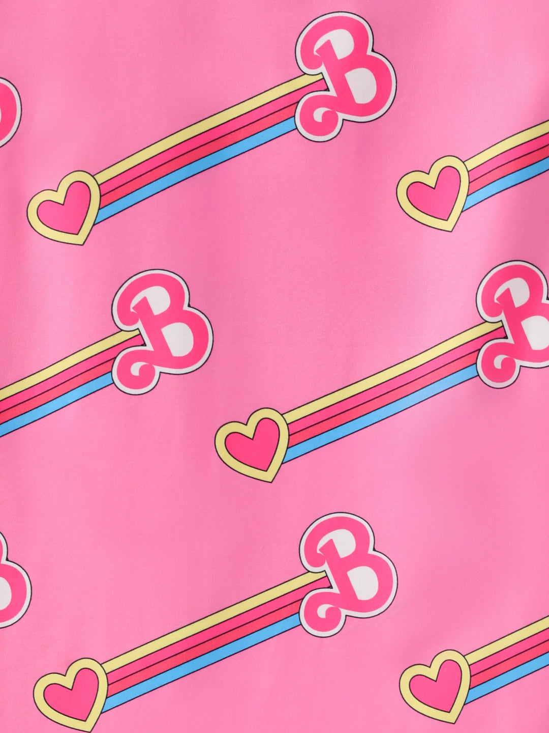 Barbie Toddler/Kid Girl Valentine's Day Letter and Heart Allover Print Dress Pink