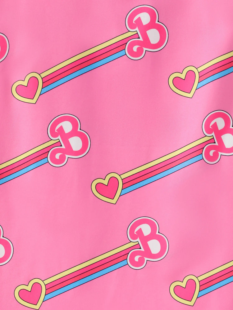 Barbie Kleinkind/Kind Mädchen Valentinstag Brief und Herz Allover-Print Kleid rosa