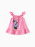 Disney Mickey and Friends Baby/Toddler Girl Minnie Character Print Ruffled Sleeve Dress Pink