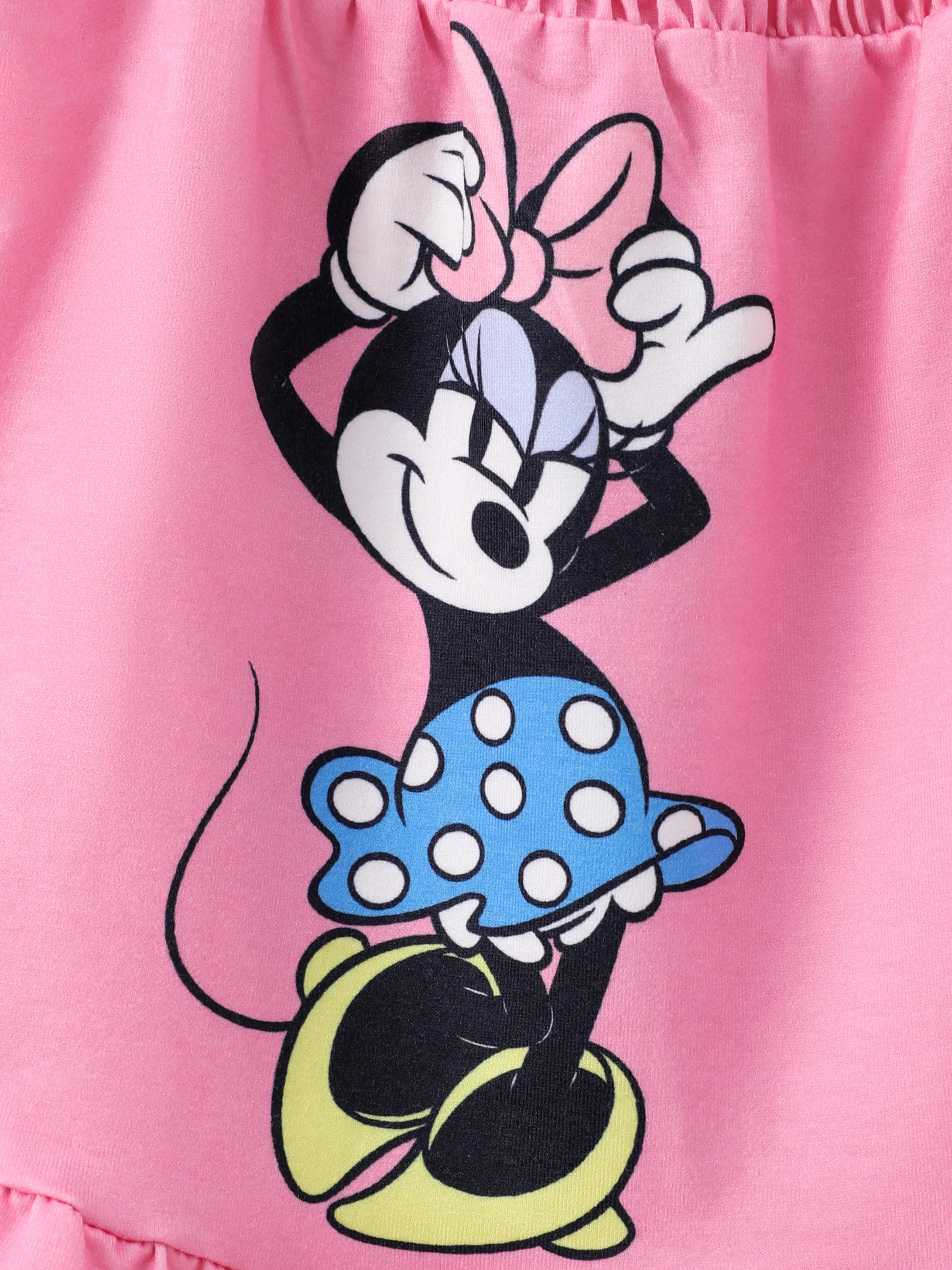 Disney Mickey and Friends Baby/Toddler Girl Minnie Character Print Ruffled Sleeve Dress Pink Disney Mickey and Friends Baby/Toddler Girl Minnie Character Print Ruffled Sleeve Dress Pink