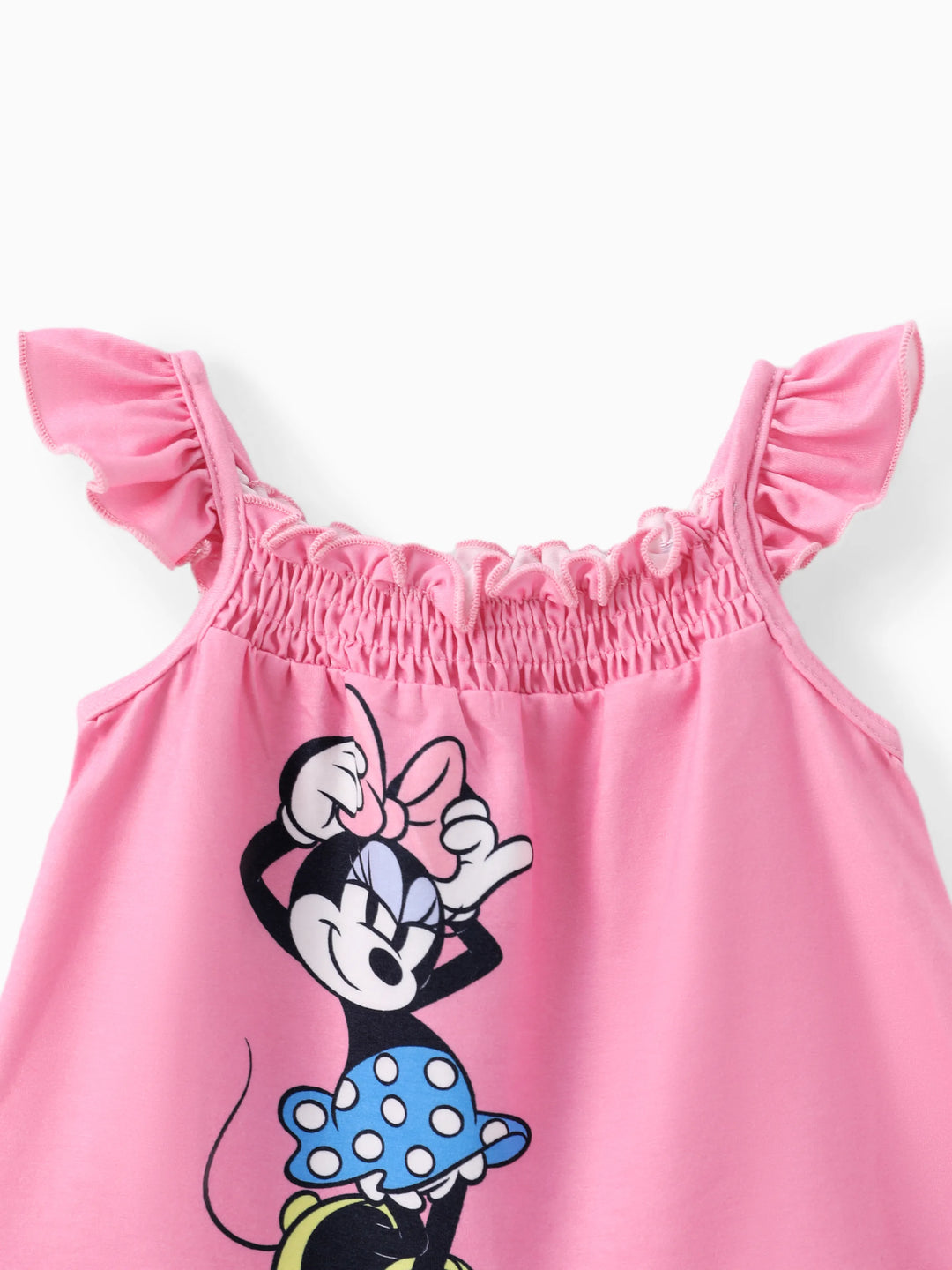 Disney Mickey and Friends Baby-/Kleinkindmädchen-Charakter-Print Kleid mit Rüschenärmeln rosa