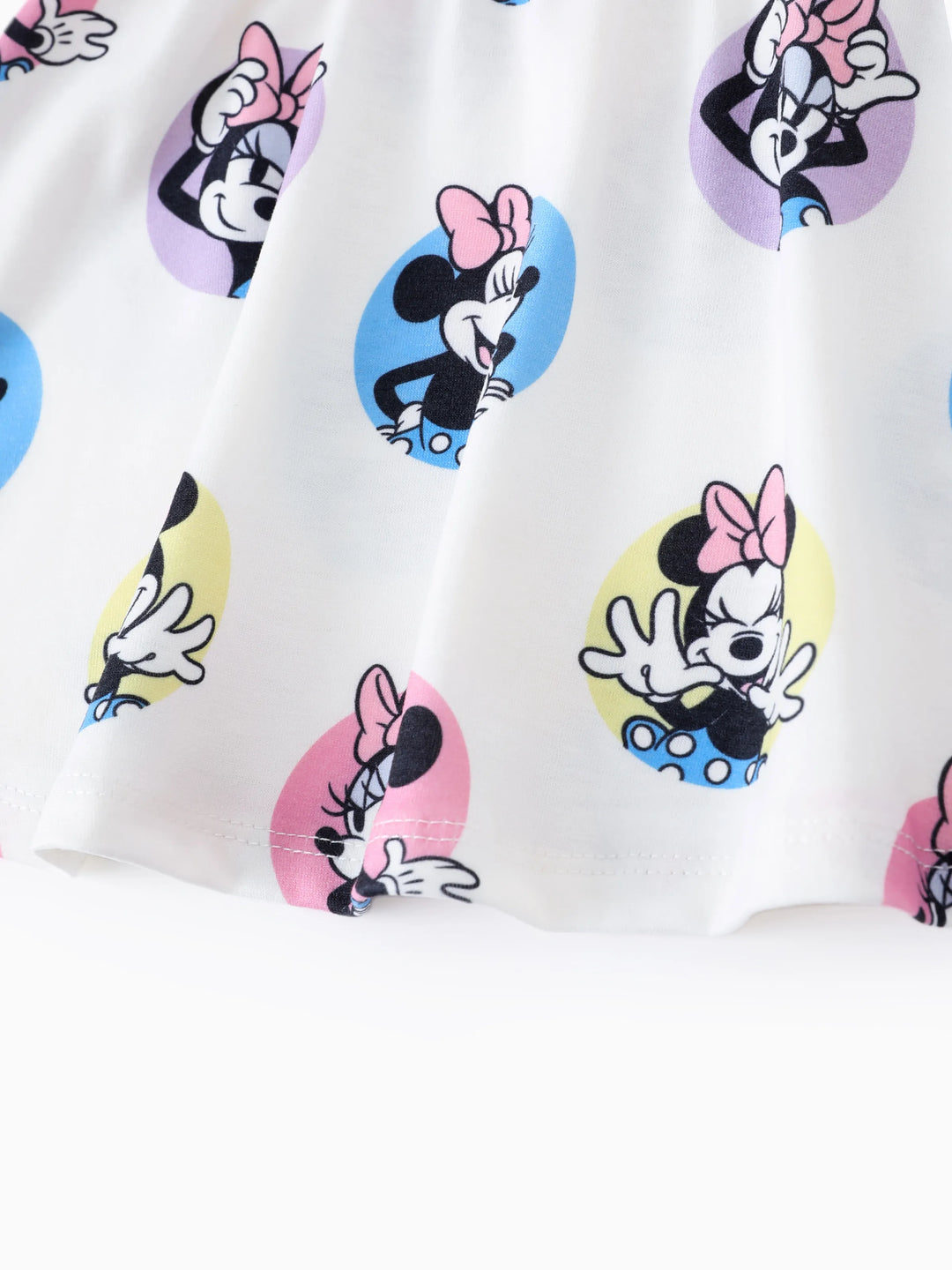 Vestido blanco con mangas con volantes y estampado de Minnie de Mickey y sus amigos de Disney para bebé/niña pequeña