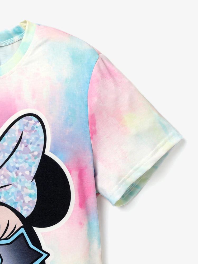 Disney Mickey and Friends Family Matching Character Print Short-sleeve T-shirt Multicolor