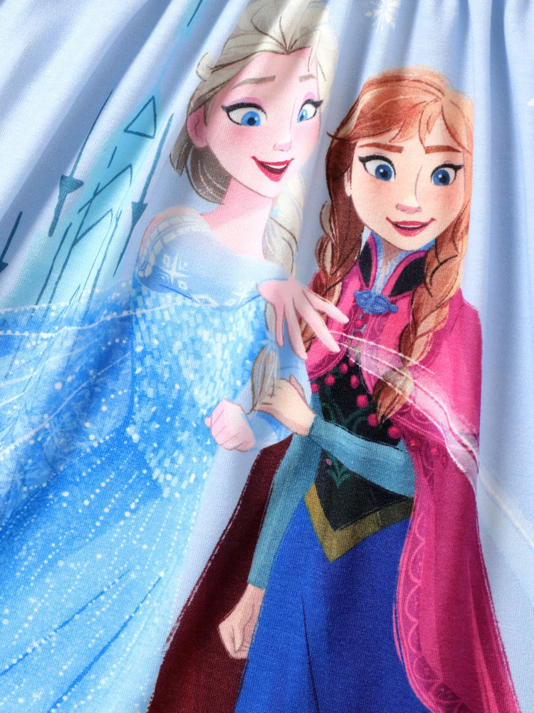 Disney Frozen Elsa & Anna 1pc Naia™ Character Print Ruffled/Sleeveless Dress Blue