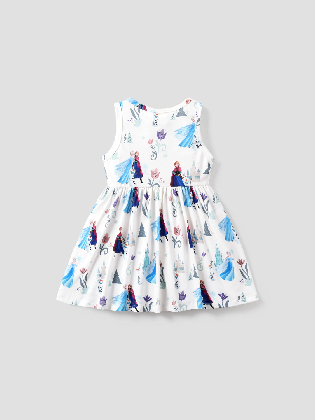 Robe à volants/sans manches blanche à imprimé personnages Elsa et Anna de Disney La Reine des Neiges Naia™, 1 pièce