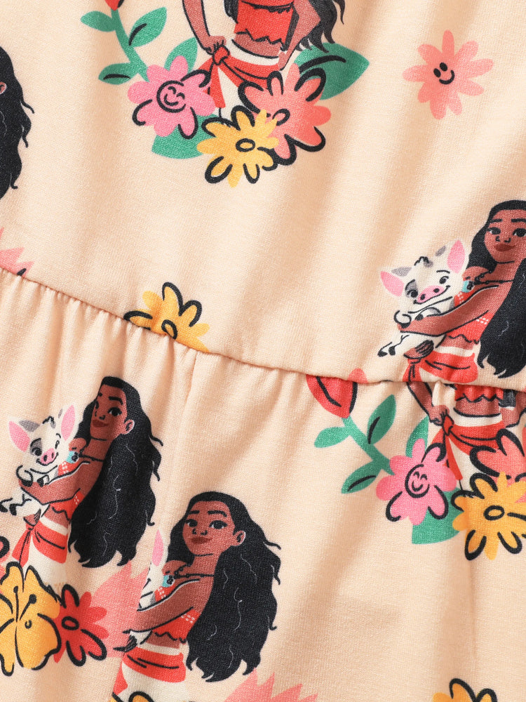 Barboteuse à bretelles fines à imprimé floral Disney Princess Moana pour petite fille Naia™, kaki