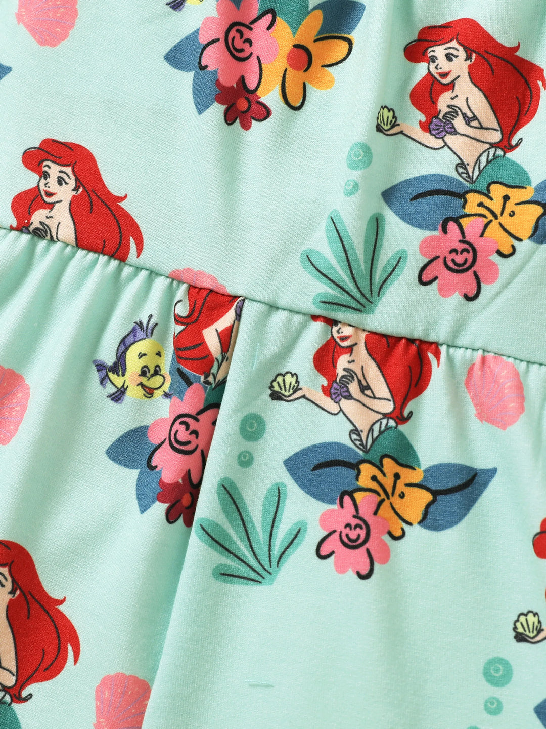 Disney Princess Ariel Toddler Girl Naia™ Character Floral Print Spaghetti Strap Romper Green