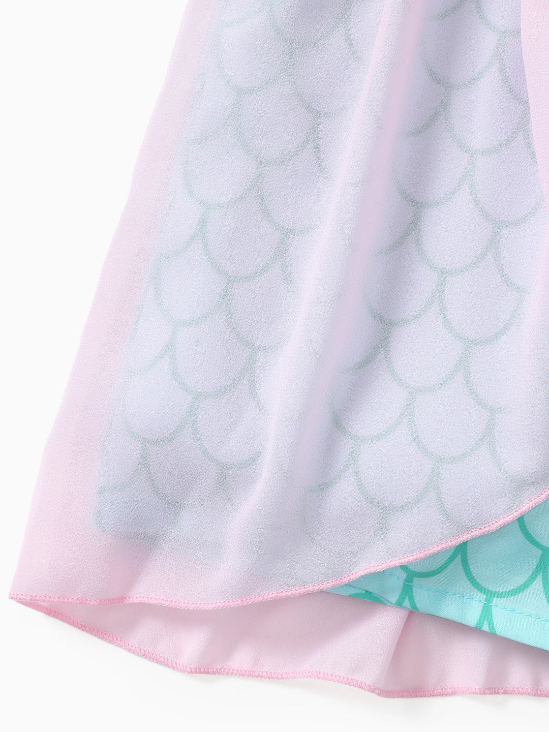 Disney Princess Ariel Toddler Girl Character Print Bowknot Mesh Ruffled Romper Pink