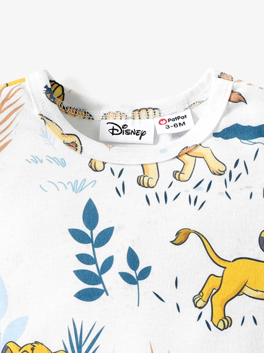 Disney Lion King Baby Boys/Girl Simba 1pc Naia™ Jungle Print Striped Romper GrayGreen