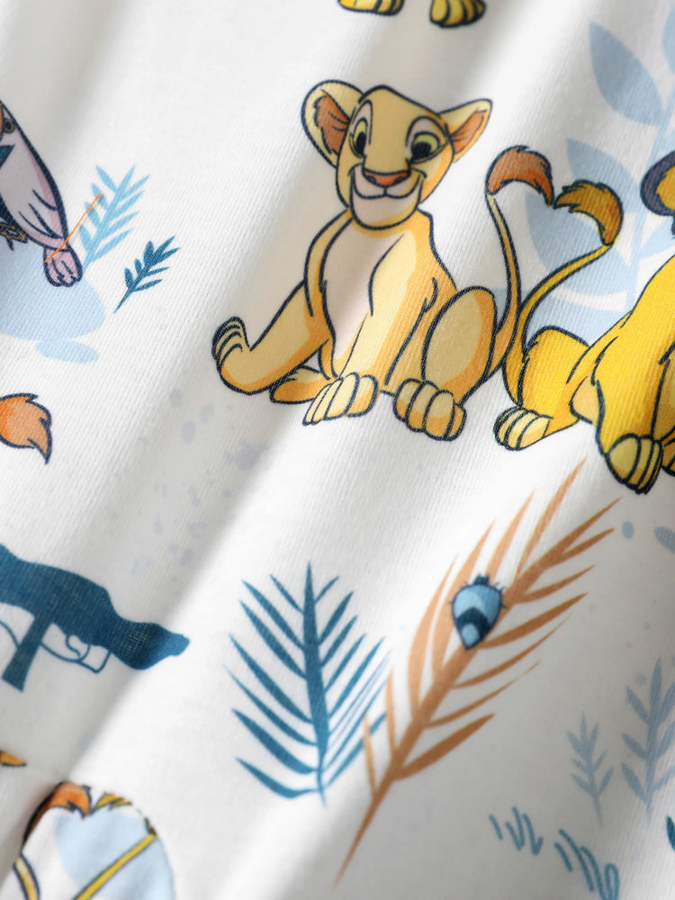 Disney König der Löwen Baby Jungen/Mädchen Simba 1pc Naia™ Dschungel-Print Gestreifter Strampler grau Grün