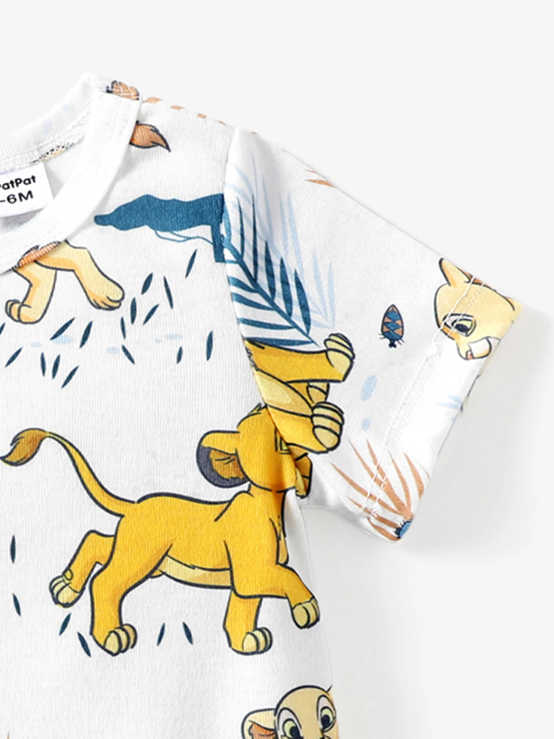 Disney Lion King Baby Boys/Girl Simba 1pc Naia™ Jungle Print Striped Romper GrayGreen