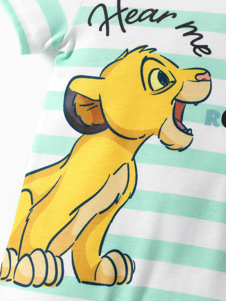 Disney Lion King Baby Boys/Girl Simba 1pc Naia™ Jungle Print Striped Romper Green