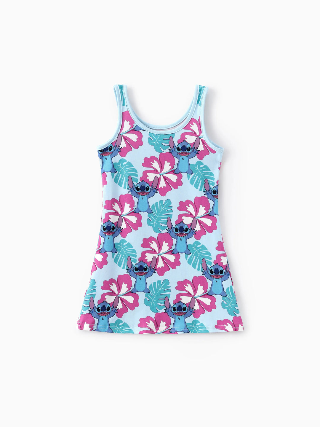 Disney Stitch Toddler/Kid Girl Naia™ Hawaii Style Character Allover Print Dress Blue
