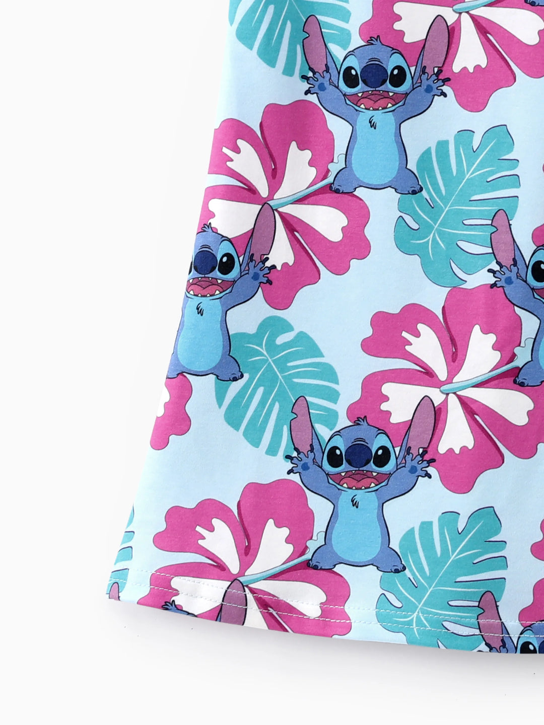 Disney Stitch Kleinkind/Kind Mädchen 1 Stück Naia™ Hawaii Stil Charakter Allover Print ärmelloses Kleid blau