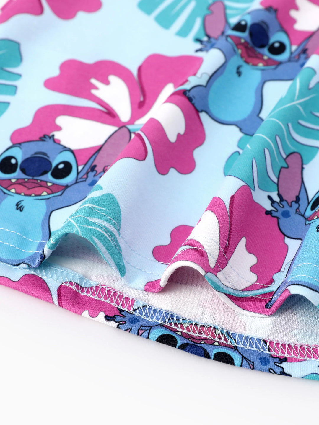 Disney Stitch Kleinkind/Kind Mädchen 1 Stück Naia™ Hawaii Stil Charakter Allover Print ärmelloses Kleid blau