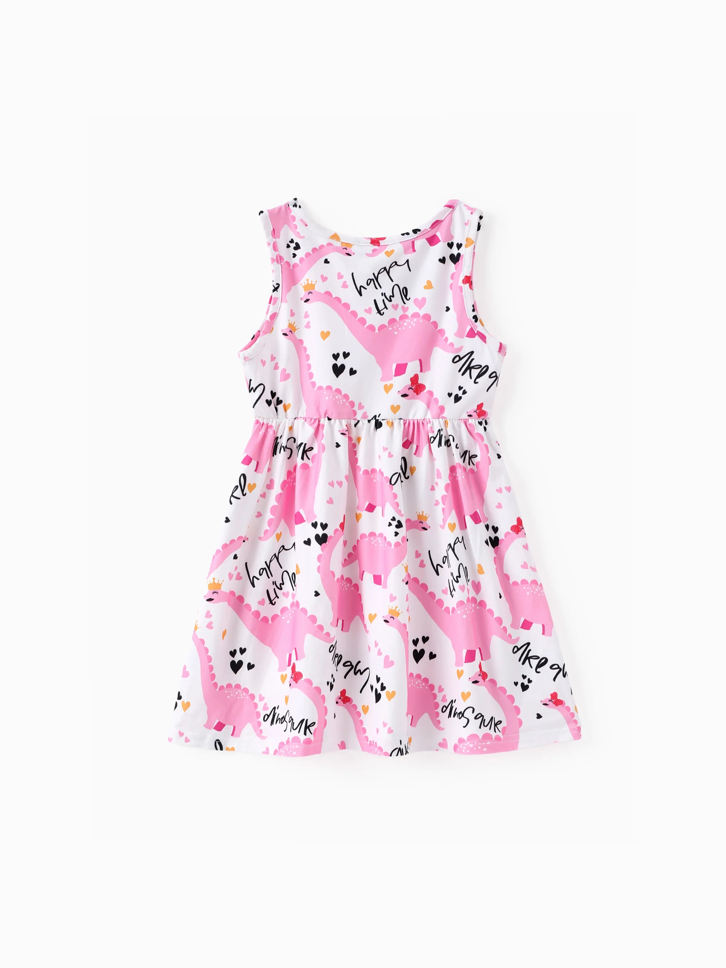 Toddler Girl Animal Dinosaur Print Sleeveless Dress Pink - PatPat Toddler Girl Animal Dinosaur Print Sleeveless Dress Pink - PatPat