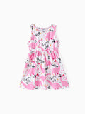 Toddler Girl Animal Dinosaur Print Sleeveless Dress Pink